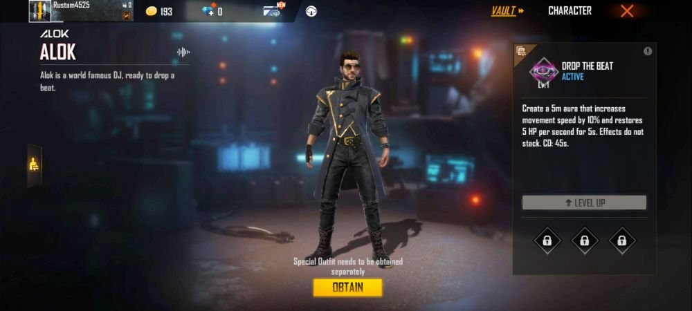 dj alok character details in free fire game photo