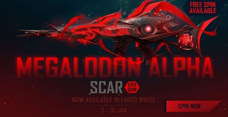 megalodon alpha scar legendary gun skins in free fire is the best