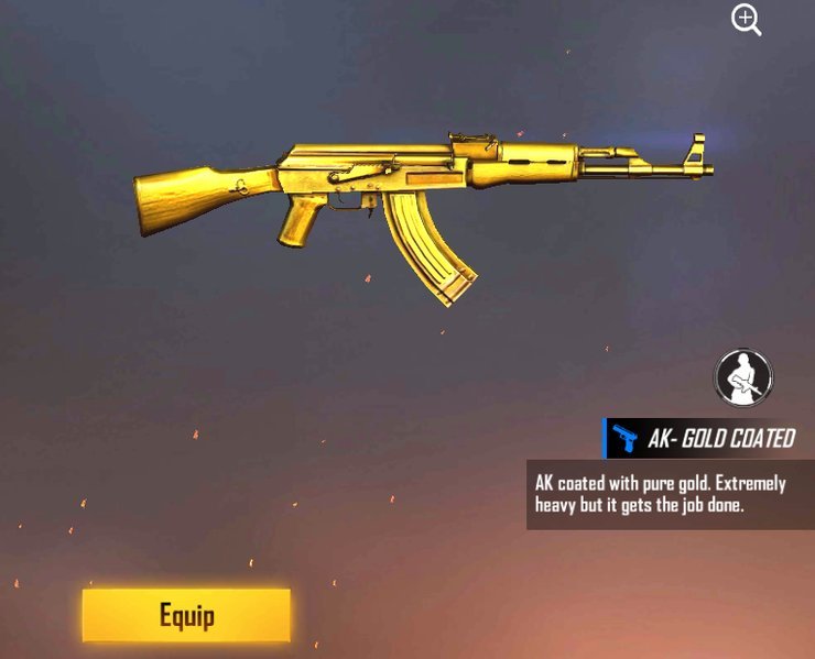 Gold Plated AK gun skin image (5 Best Rare Gun Skins in Free Fire for 2022)