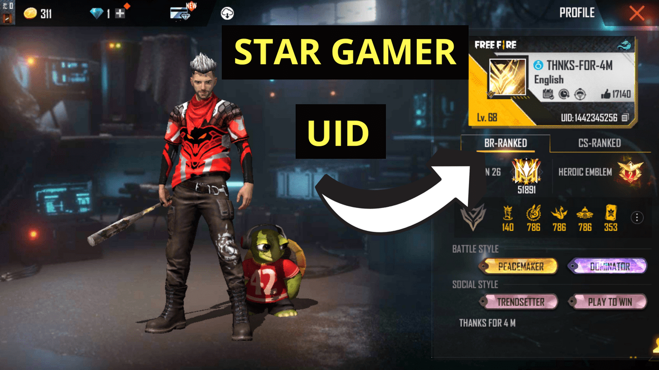 star gamer free fire profile image