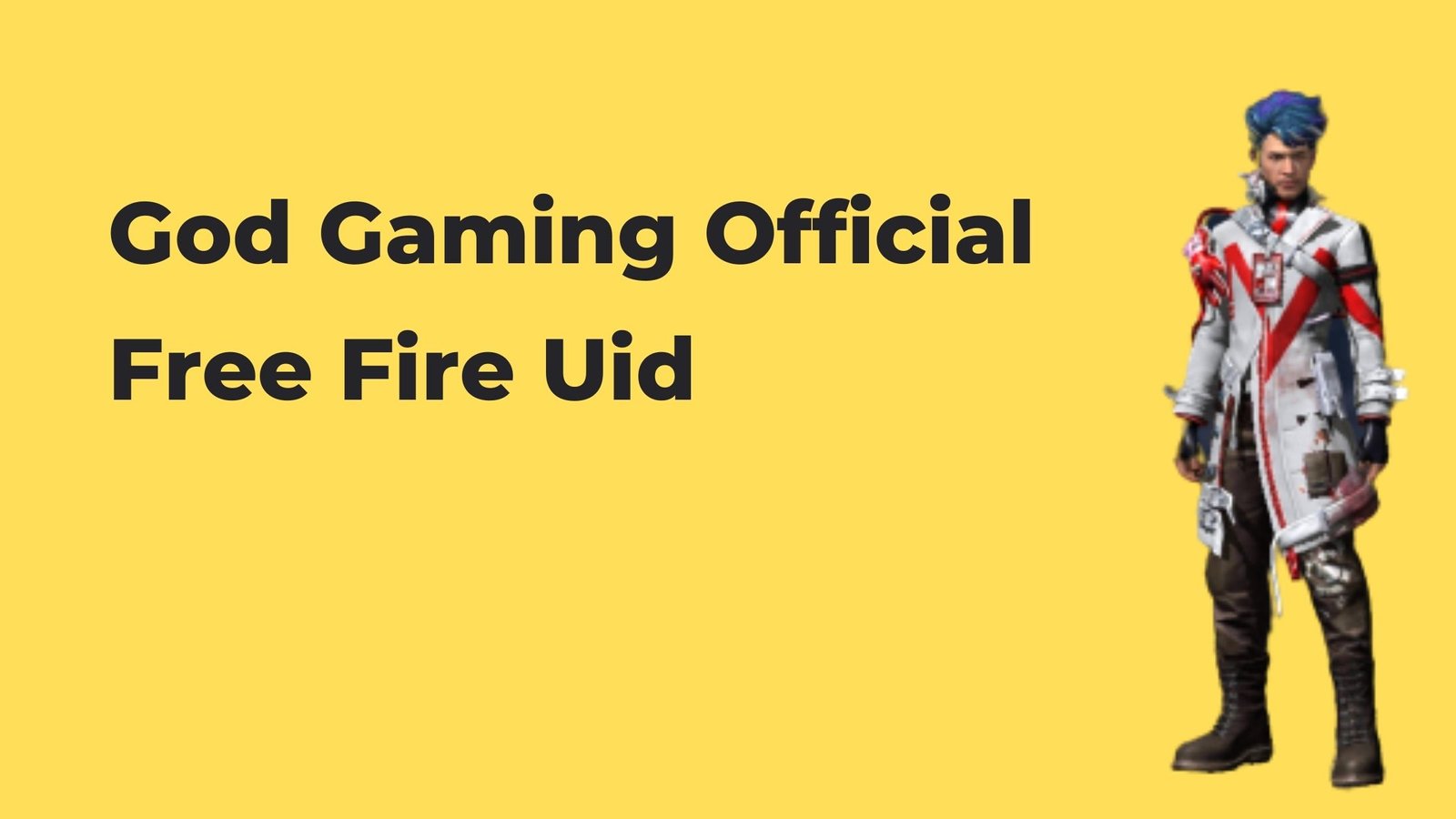 this image has a png photo and text that says god gaming free fire uid