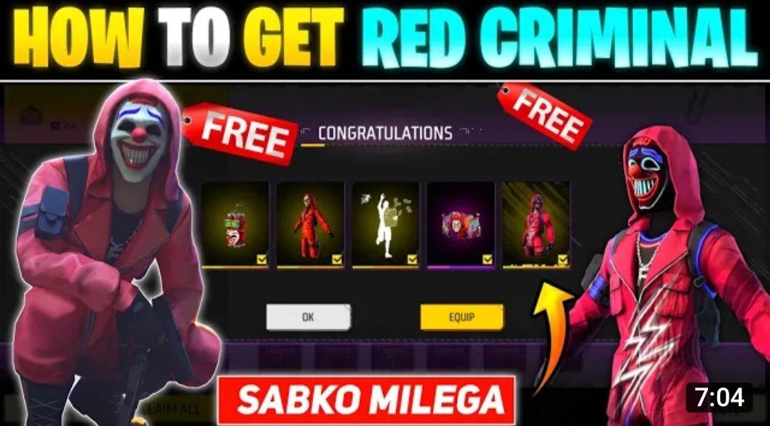 how to get red criminal bundle in free fire