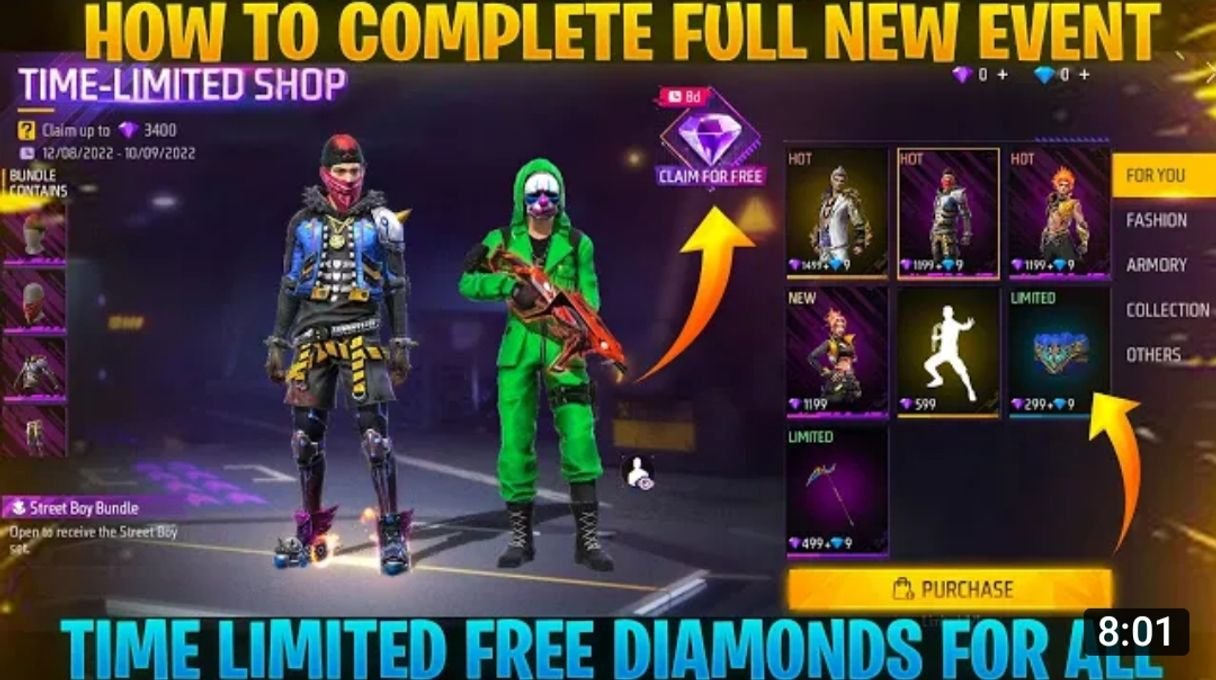 time limited diamond store event free fire
