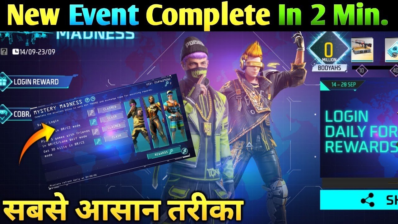 free fire mystery madness event