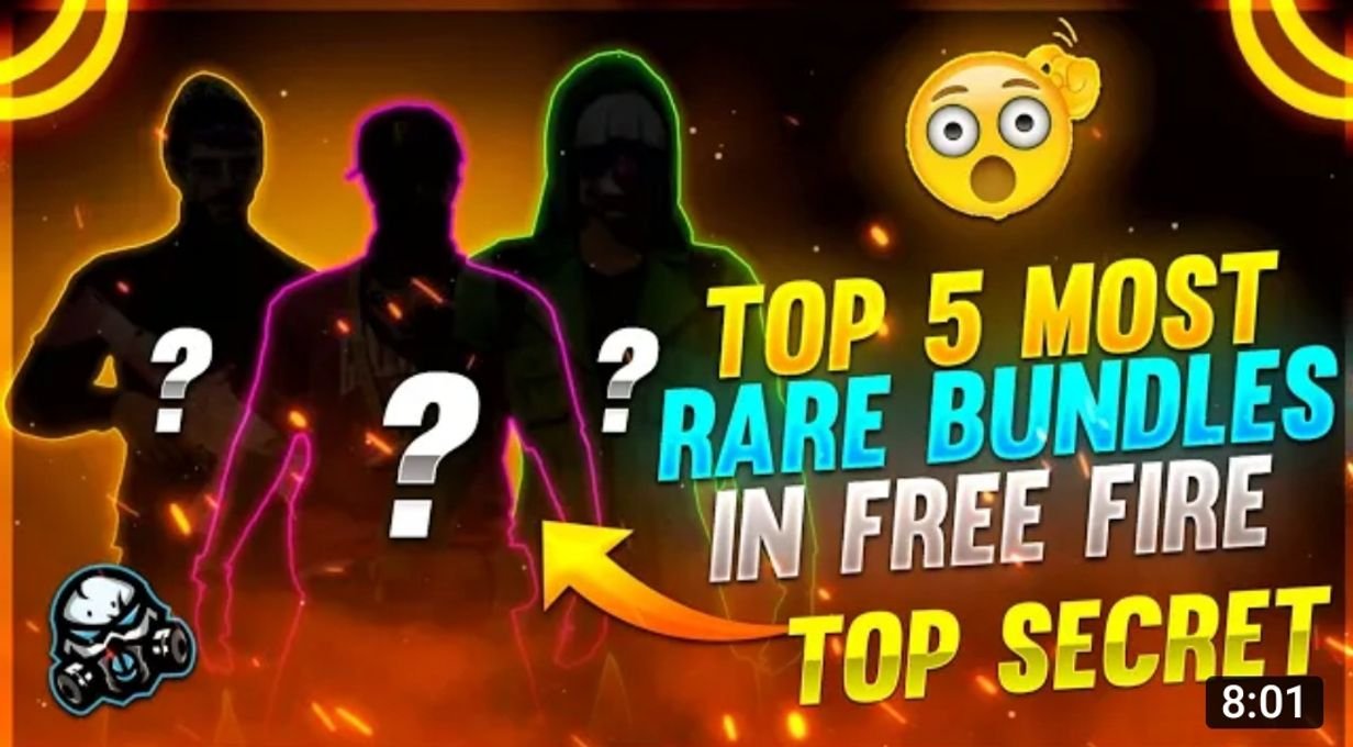 top 5 most rare bundle in free fire 2023