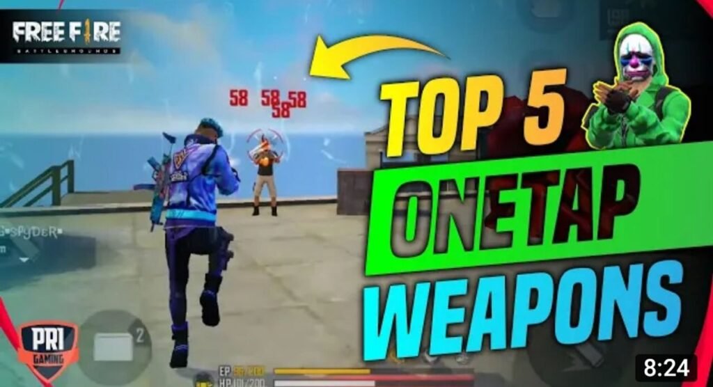 best opetap weapons in free fire