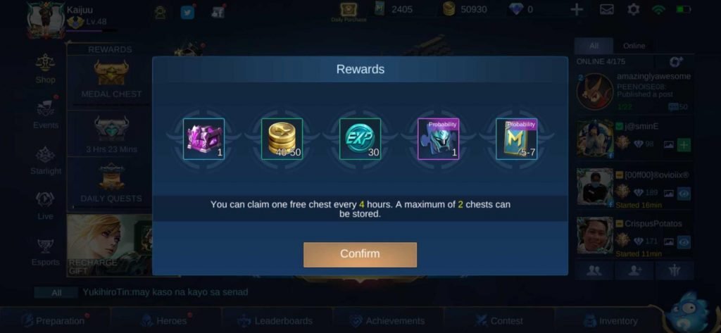 battle points mobile legends: Free Chests